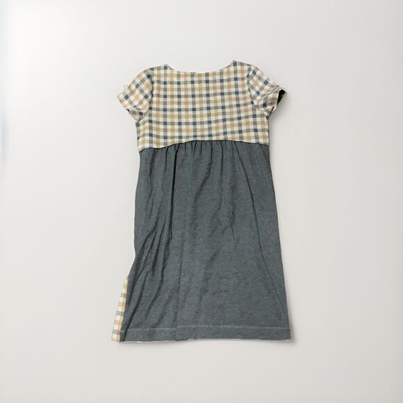 J Jill Womens Plaid Dress Small Tan/Gray Short Sleeve Fall Casual Workwear - Picture 3 of 5
